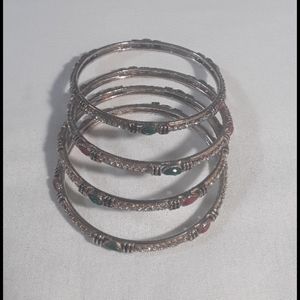 Indian costume Bangles gold, green and red